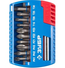 26051-Н11 Набор ЗУБР 11 пред.: биты с магнитным адаптером, Сr-Mo