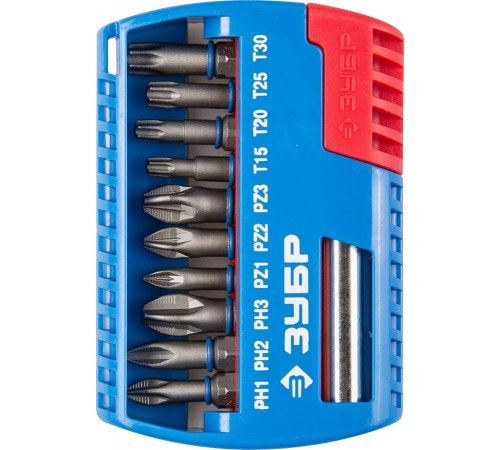 26051-Н11 Набор ЗУБР 11 пред.: биты с магнитным адаптером, Сr-Mo