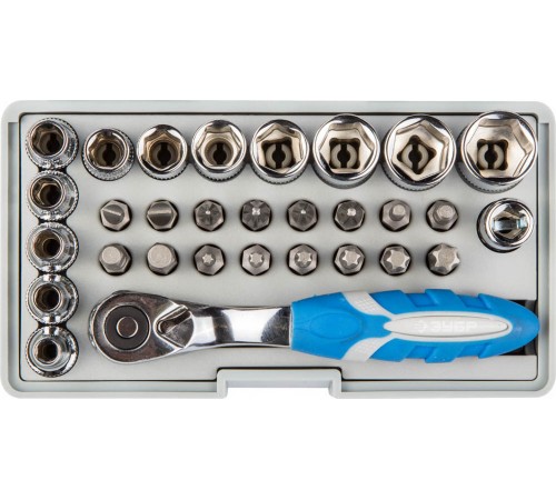 26054-Н31 Набор ЗУБР Эксперт 30 пред.: трещотка,биты и торцовые головки