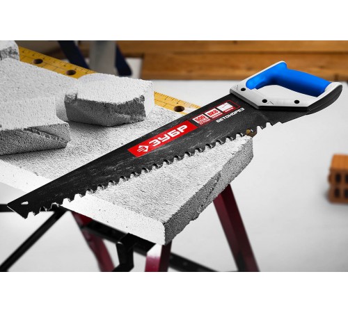 15157-70 Ножовка ЗУБР БЕТОНОРЕЗ по пенобетону 500мм, 24 твердосплавных резца. шаг 20мм