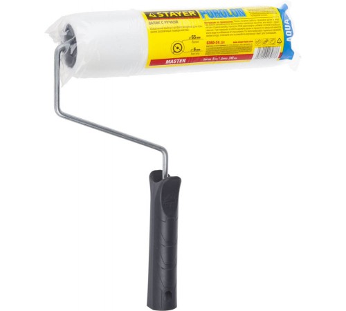 0360-24_z01 Валик малярный STAYER MASTER ПОРОЛОН в сборе, бюгель 6мм, 44х240мм