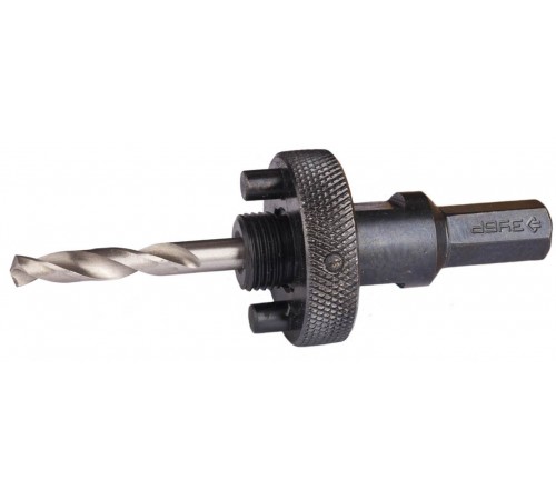 29534_ z01 Державка ЗУБР для биметаллич. коронок, быстросъем., пруж. фикс, шест. хвостов. d=32-152мм