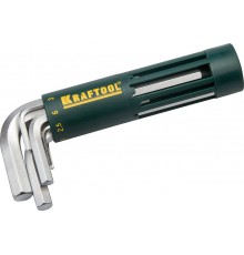 27430-1_z01 Ключи имбусовые короткие. Набор KRAFTOOL Cr-Mo сталь,HEX 2-10мм,8предм.