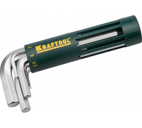 27430-1_z01 Ключи имбусовые короткие. Набор KRAFTOOL Cr-Mo сталь,HEX 2-10мм,8предм.