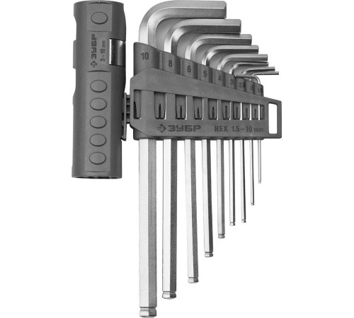 ЗУБР 9 шт., Cr-V, ключи имбусовые в наборе 2745-31-2_z01