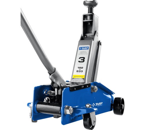43055-3 Домкрат подкатной ЗУБР Профессионал Т-77 с высоким подъемом 192-533 мм 3 т