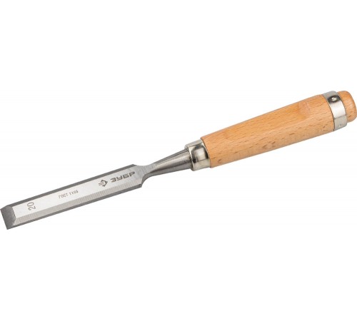18096-20 Стамеска-долото ЗУБР Классик с деревянной рукояткой, 20 мм