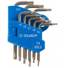 27477-Н8 Набор ключей имбусовых ЗУБР ЭКСПЕРТ МИНИ для точных работ, Cr-V, TORX Т5-Т20, 8 шт,