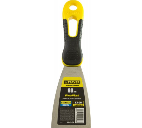 10045-06 Шпатель STAYER PROFESSIONAL, нерж. полотно, 2к ручка, 60 мм