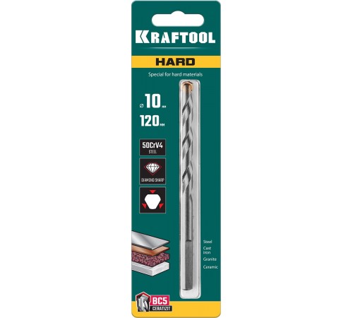 29177-120-10 Сверло по твердым материалам KRAFTOOL HARD 10х120 мм
