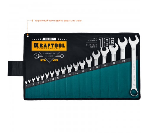 27079-Н18_z01 Набор комбинированных гаечных ключей KRAFTOOL 18  шт, 6-32 мм