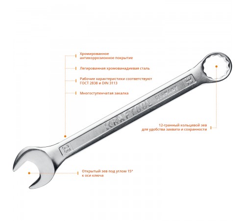 27079-Н18_z01 Набор комбинированных гаечных ключей KRAFTOOL 18  шт, 6-32 мм