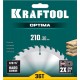 Диск пильный по дереву KRAFTOOL OPTIMA 210х30мм 36951-210-30