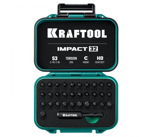 26066-Н32 Набор KRAFTOOL IMPACT-32:набор ударных бит,32шт.