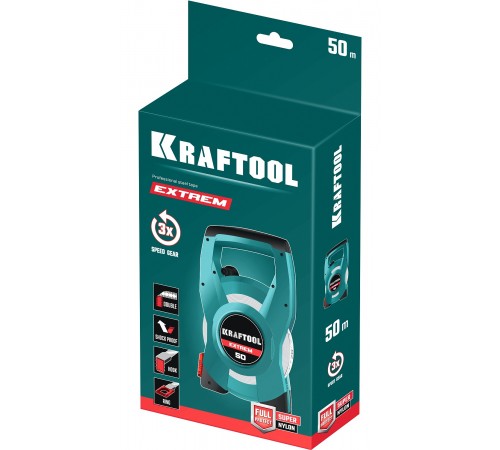 34185-50 Мерная лента KRAFTOOL EXTREM 50м геодезическая, стальная
