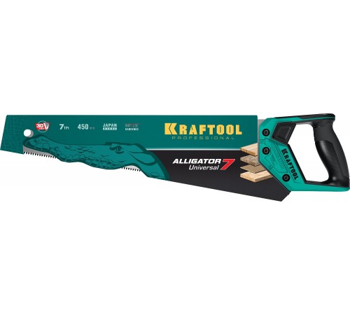 15004-45_z01 Ножовка универсальная KRAFTOOL Alligator Universal 7 450мм