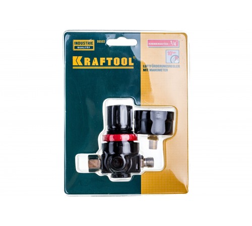 06503 Манометр KRAFTOOL INDUSTRIE с регулятором подачи воздуха 1/4 макс.давл.10атм.