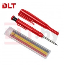 2430 Набор: строительный карандаш DLT + 6 сменных стержней, (КРАСНЫЙ)