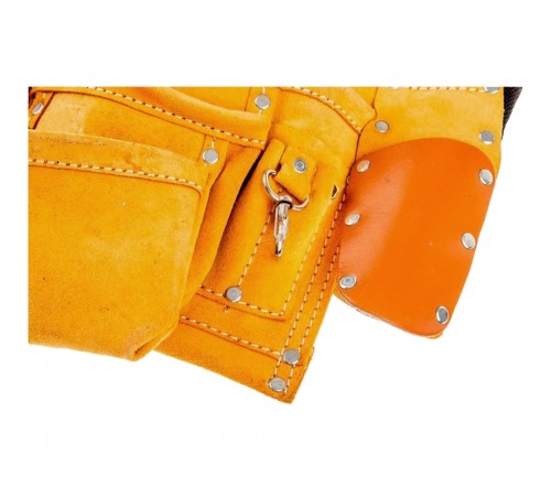 38512 Пояс STAYER MASTER для инструментов, кожаный, 10 карманов, 3 подвески