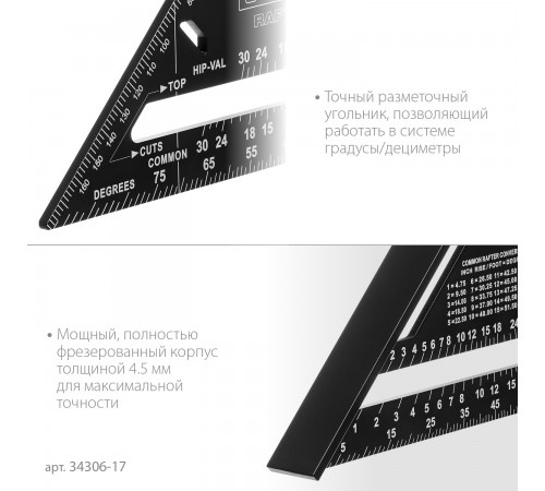 34306-17 Угольник STAYER  универсальный кровельный 5-в-1 170мм