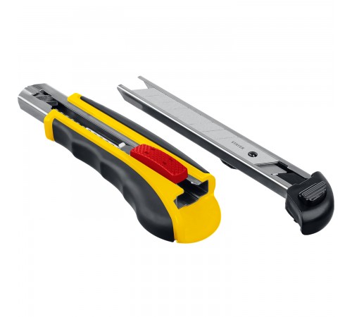 09165_z01 Нож STAYER HERCULES-18, 3 сегмент. лезвия 18мм, с авозаменой и автостопом