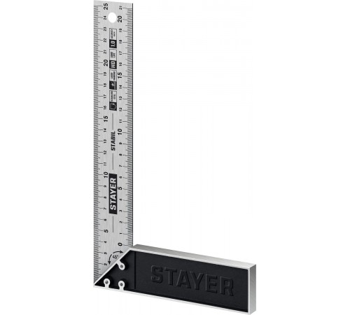 STAYER 250 мм, столярный угольник с нержавеющим полотном STABIL 3431-25_z02