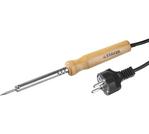 55310-40 Паяльник STAYER MASTER MAXTerm с деревянной рукояткой, долговечное жало, 40Вт, клин