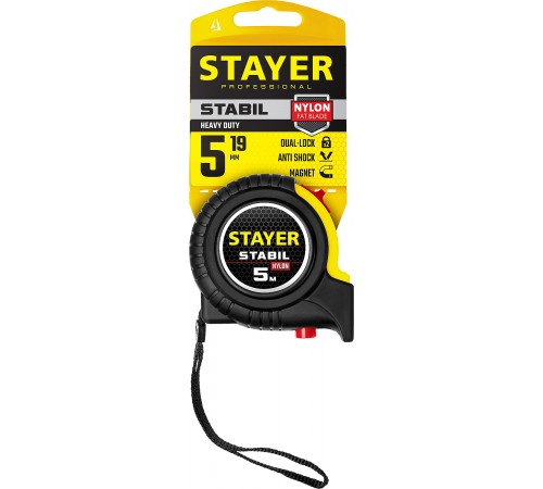 34131-05_z02 Рулетка STAYER STABIL 5м/19мм в ударостойком корпусе с двумя фиксаторами