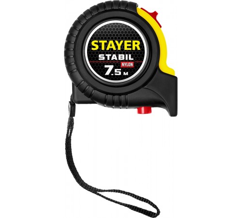 34131-075_z02 Рулетка STAYER STABIL 7,5м/25мм в ударостойком обрезиненном корпусе