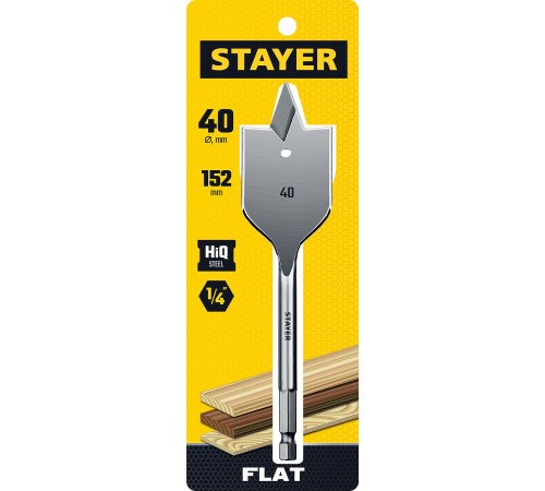 Сверло по дереву STAYER Flat 40x152мм 2950-40_z01