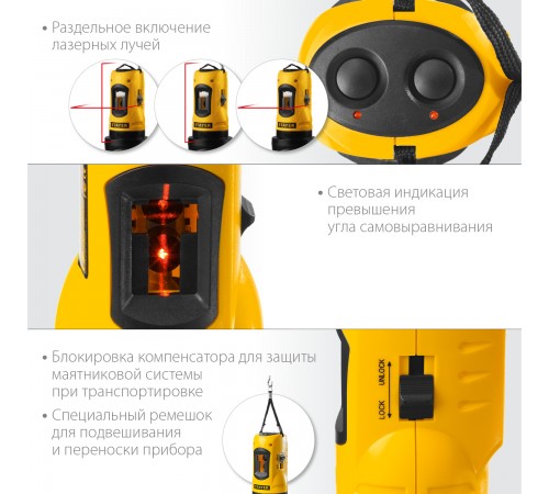 STAYER линейный лазерный нивелир SLL-1 34960-1 Professional