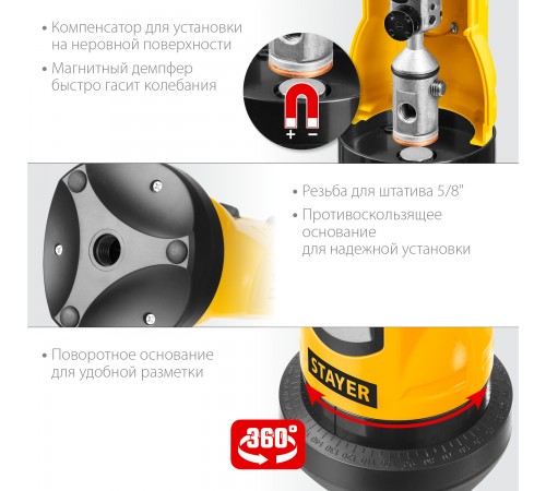 STAYER линейный лазерный нивелир SLL-1 34960-1 Professional