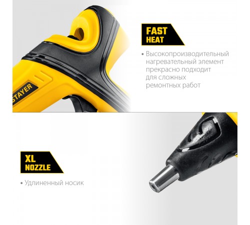 0681-20 Пистолет STAYER PRO 11 термоклеевой электрический d 11мм,18г/мин