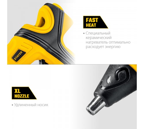 0681-07 Пистолет STAYER PRO 7 термоклеевой электрический d 7мм,7г/мин