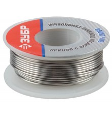 55420-100 Припой ЗУБР оловянно-свинцовый, 60% Sn / 40% Pb. 100 гр