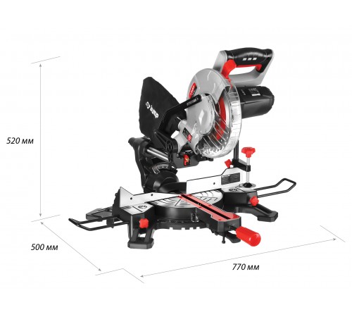 Пила торцовочная ЗУБР ЗПТ-210-1600 ПЛ с протяжкой, 210*30мм, 1600Вт