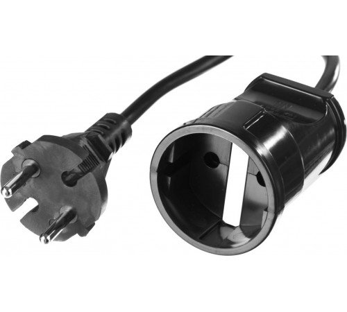 55023-20 Силовлй удлинитель-шнур ЗУБР ПВС 207-Ш, 2200Вт, ПВС 2х0,75 мм2, 1 гнездо