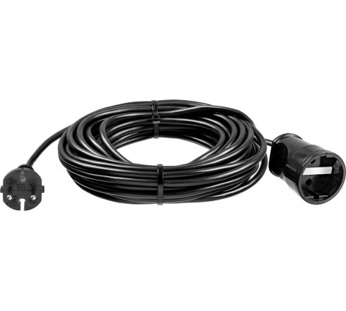 55023-20 Силовлй удлинитель-шнур ЗУБР ПВС 207-Ш, 2200Вт, ПВС 2х0,75 мм2, 1 гнездо