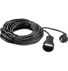 55023-20 Силовлй удлинитель-шнур ЗУБР ПВС 207-Ш, 2200Вт, ПВС 2х0,75 мм2, 1 гнездо