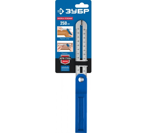 3428_z02 Малка ЗУБР 250мм пластиковы корпус, полотно с гравированной шкалой