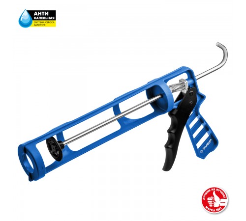 06632 Пистолет для герметика скелетный ДОКА ЗУБР Профессионал антикапельная система310 мл