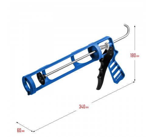 06632 Пистолет для герметика скелетный ДОКА ЗУБР Профессионал антикапельная система310 мл