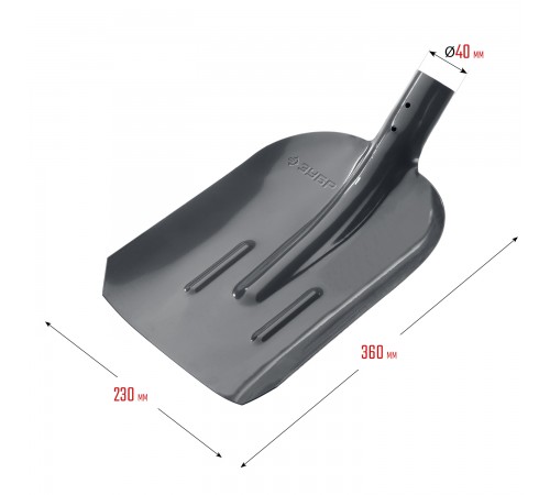 Лопата совковая ЗУБР Мастер, 360х230 мм, полотно 1,6мм, заклено, тип ЛСП, без черенка 39428