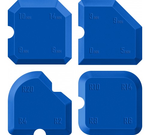 ЗУБР 4 шт, 16 профилей, набор шпателей для формовки швов 1015-H4 Профессионал