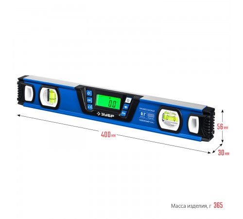 34286 Уровень-уклонометр ЗУБР Профессионал 400 мм