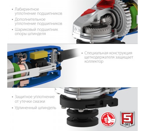 УШМ ЗУБР УШМ-П125-750 125мм, 750 Вт,серия Профессионал