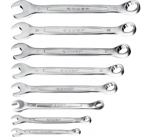 Набор комбинированных гаечных ключей ЗУБР (8 шт, 6-17 мм) 27088-Н8