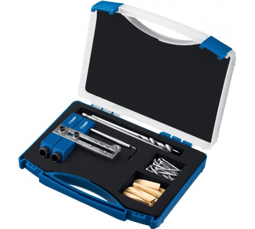 30081 Кондуктор регулируемый для глухих отверстий,два отверстия,в кейсе,ЗУБР