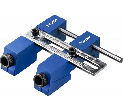 30081 Кондуктор регулируемый для глухих отверстий,два отверстия,в кейсе,ЗУБР