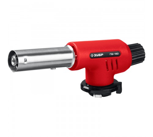 55554 Горелка газовая ЗУБР ГМ-150 с пьезоподжигом,на баллон с цанговым соединением,1300 С